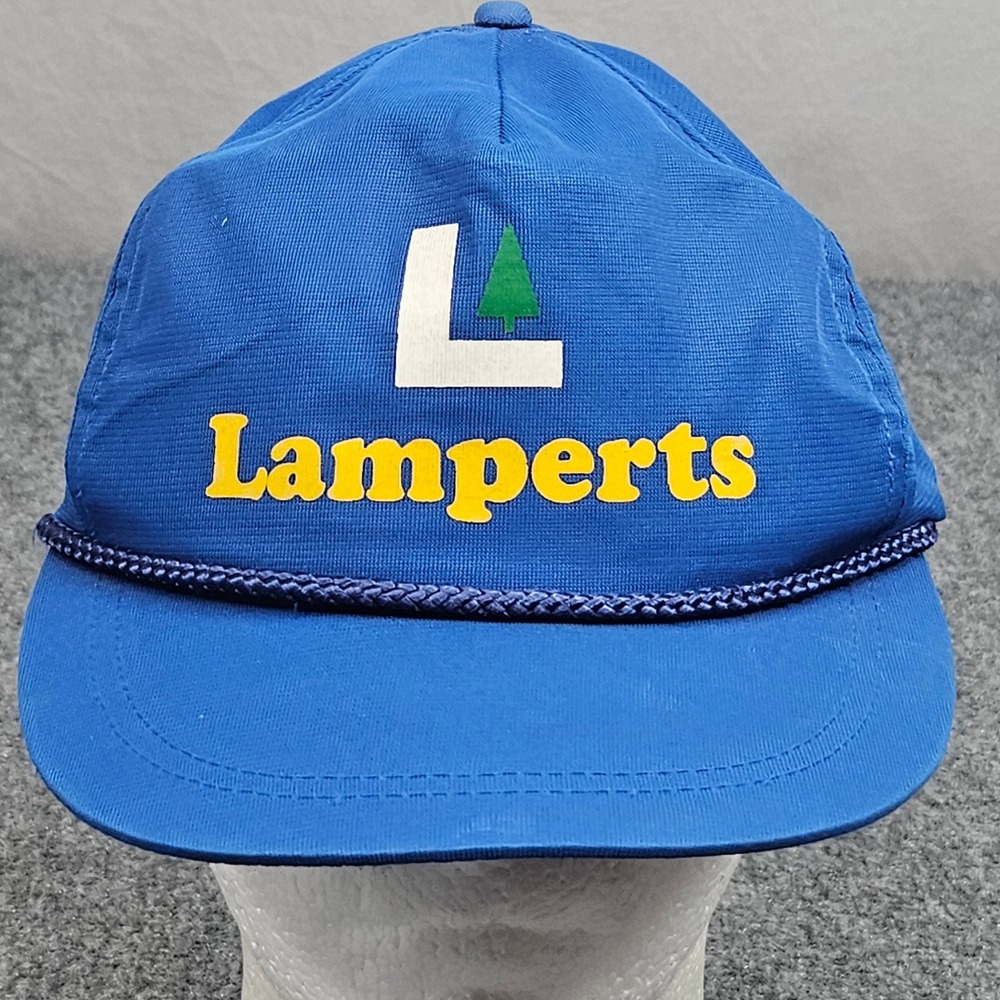 Lamperts Rope Hat Snapback Blue Nylon Logo Cap Y2k Usa Fabric Americana Lamperts